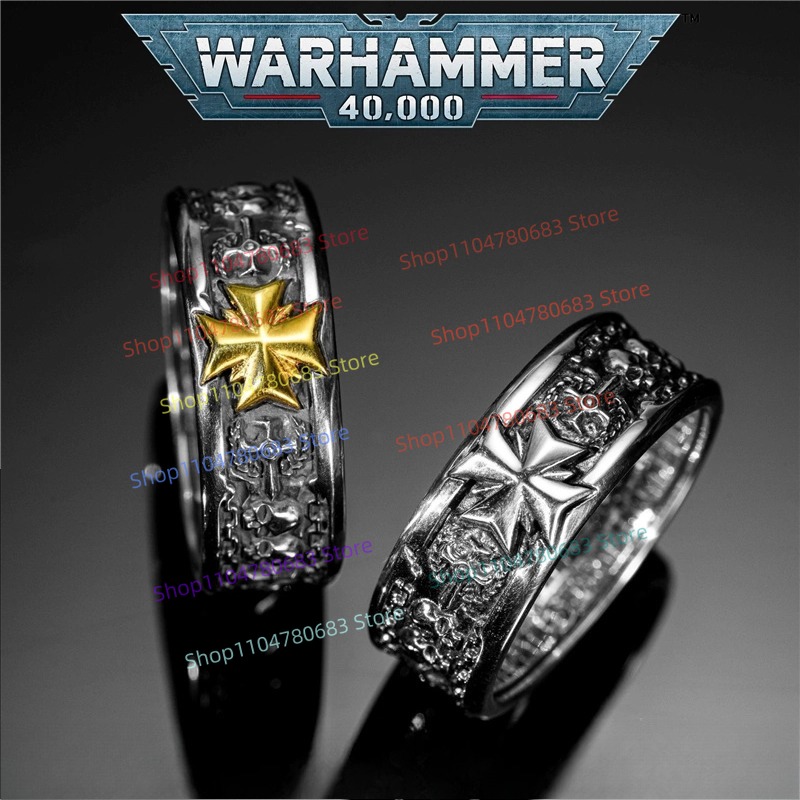 Quality Men'S Accessories - Pierścień Przysięgi Krzyżowca Czarnych Templariuszy 40K,