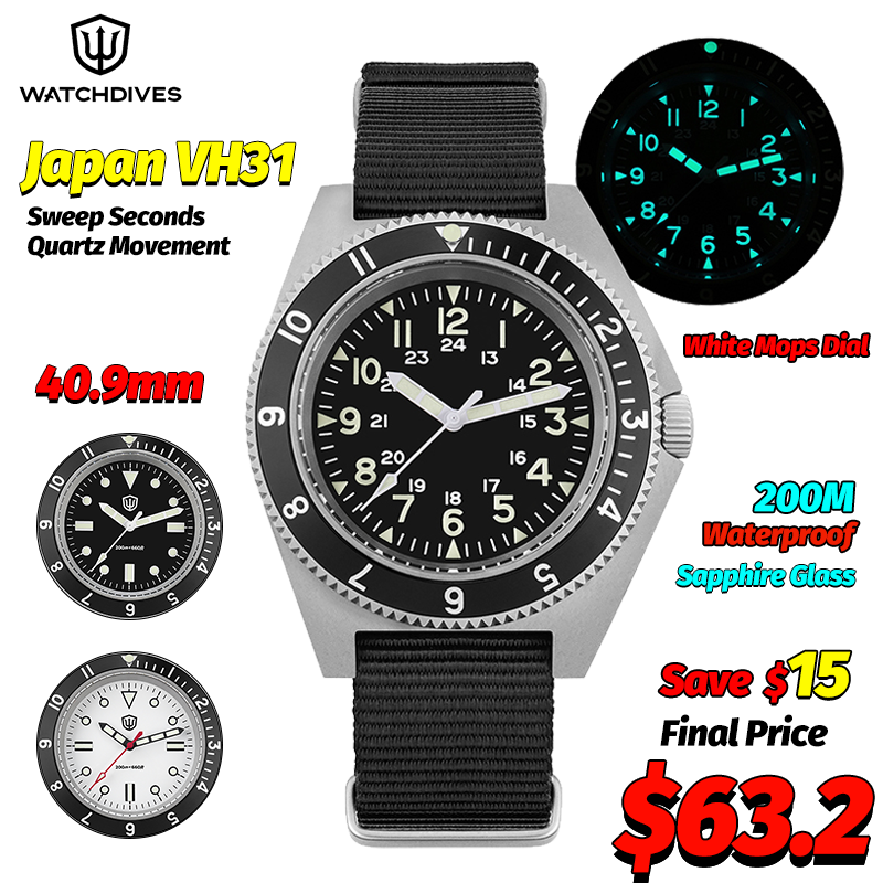 Men'S Accessories Fashion - Zegarek kwarcowy Watchdives WD1972, szafirowe szkło,