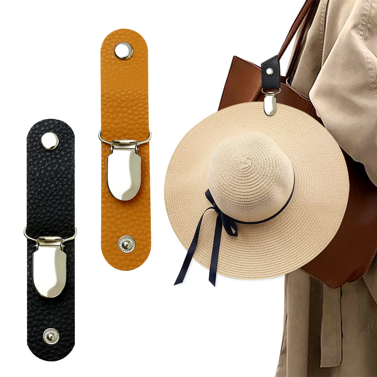 Men Accessories For Beach - Klips do kapelusza ze skóry PU