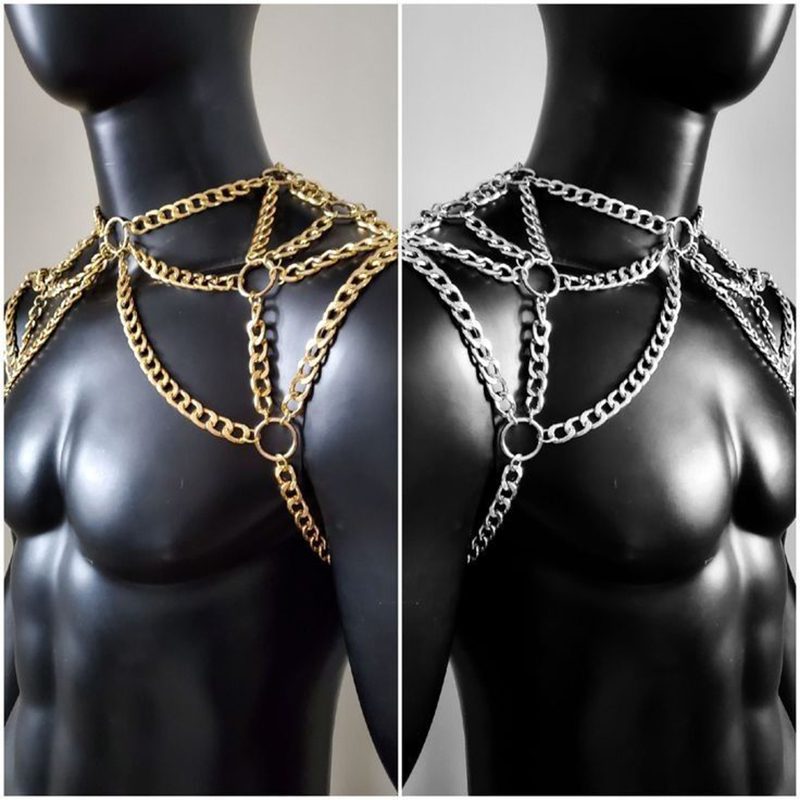 Punk Men Shoulder Body Chain B – Men Accessories For Beach recenzja i cena