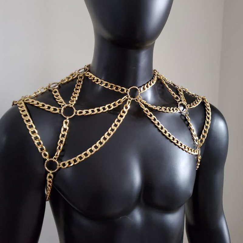 Punk Men Shoulder Body Chain B – Men Accessories For Beach recenzja i cena