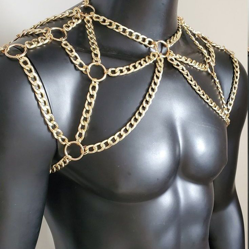 Punk Men Shoulder Body Chain B – Men Accessories For Beach recenzja i cena