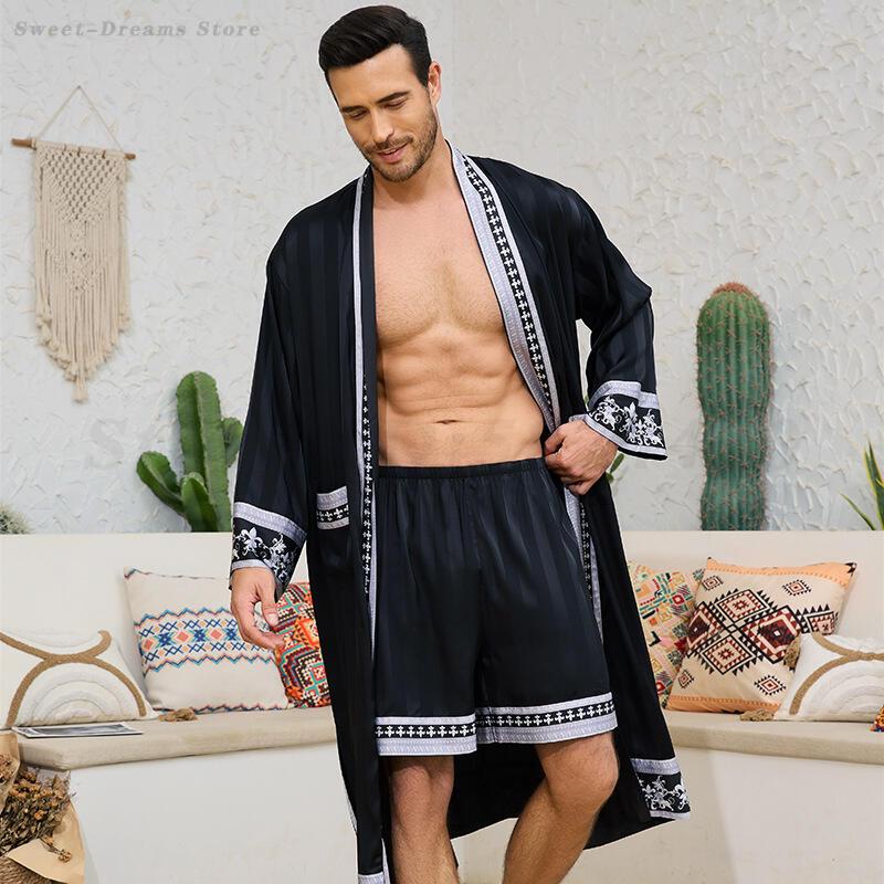 Męski długi szlafrok piżamowy  – Men'S Kimono Accessories recenzja i cena