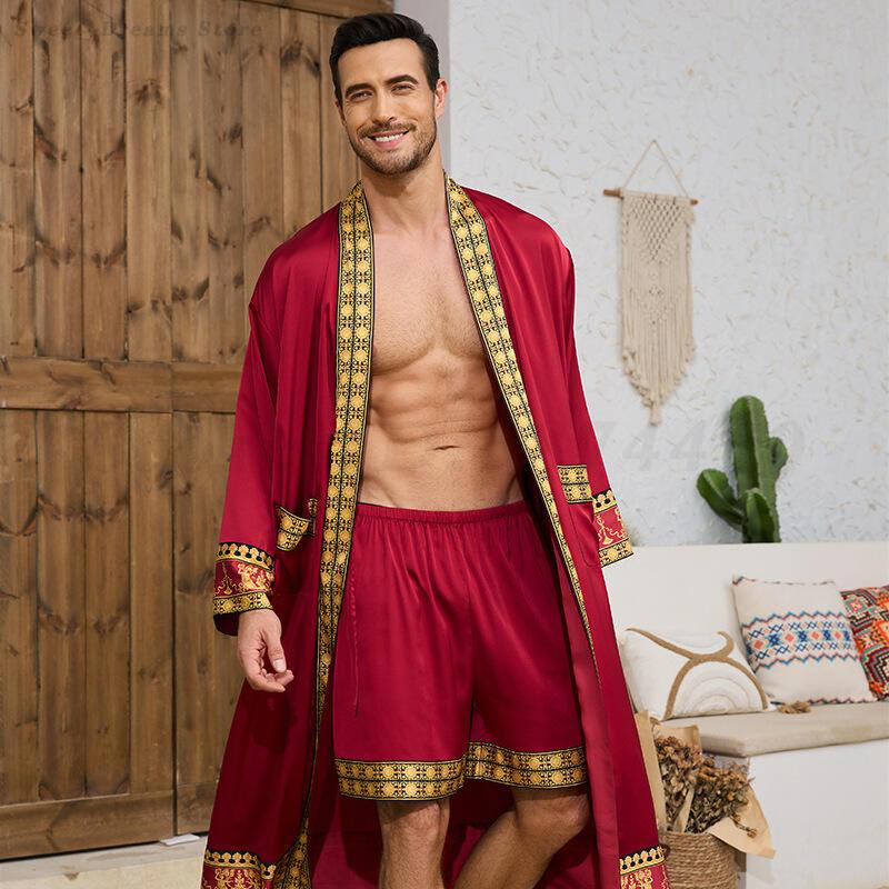Męski długi szlafrok piżamowy  – Men'S Kimono Accessories recenzja i cena